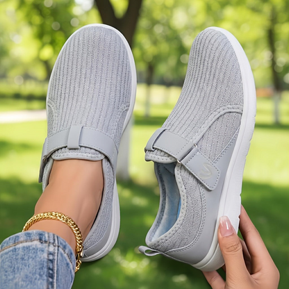 Anke | Beiger Komfort-Sneaker mit Klettverschluss