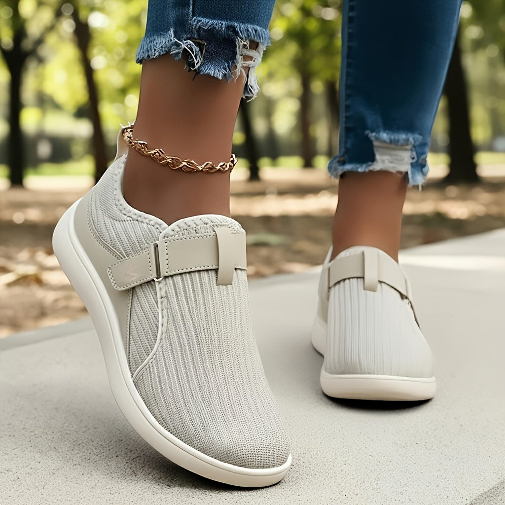 Anke | Beiger Komfort-Sneaker mit Klettverschluss