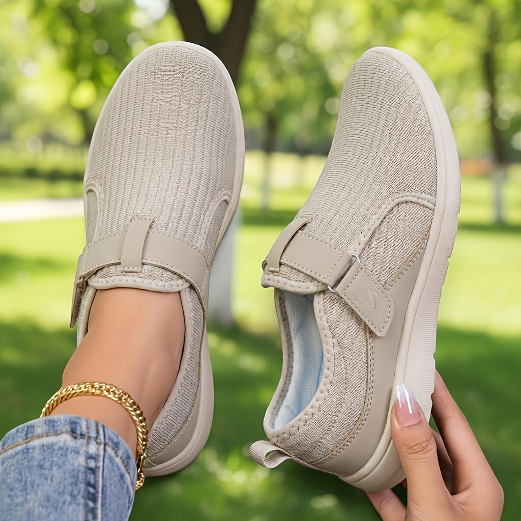 Anke | Beiger Komfort-Sneaker mit Klettverschluss