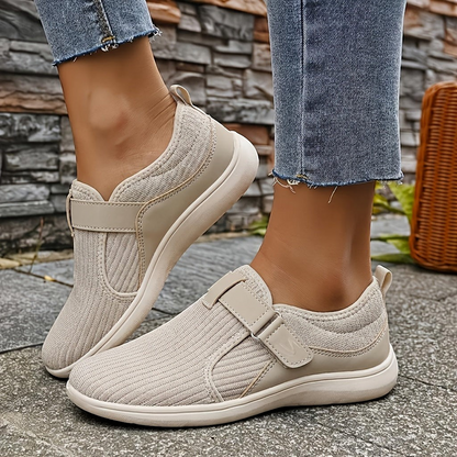 Anke | Beiger Komfort-Sneaker mit Klettverschluss