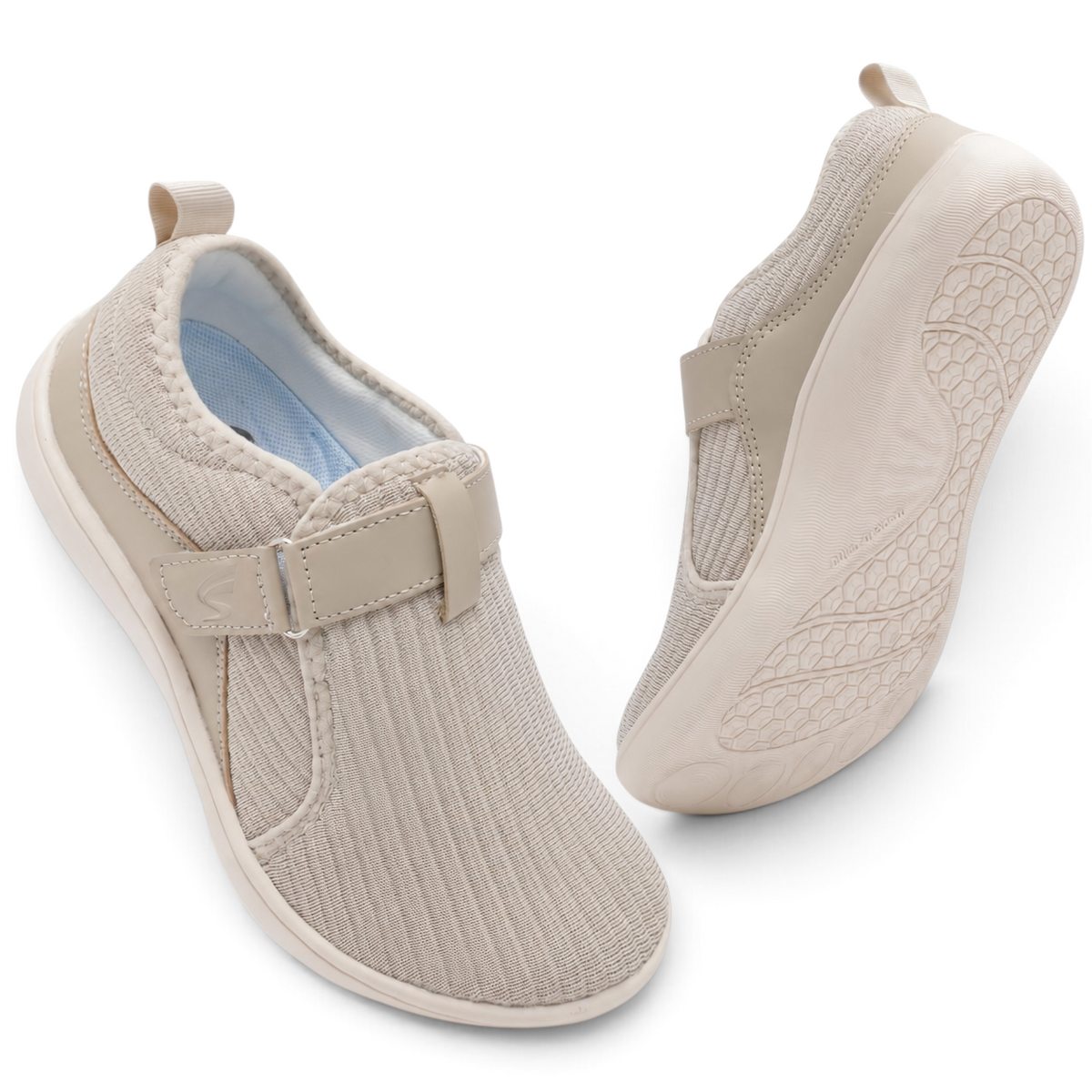 Anke | Beiger Komfort-Sneaker mit Klettverschluss