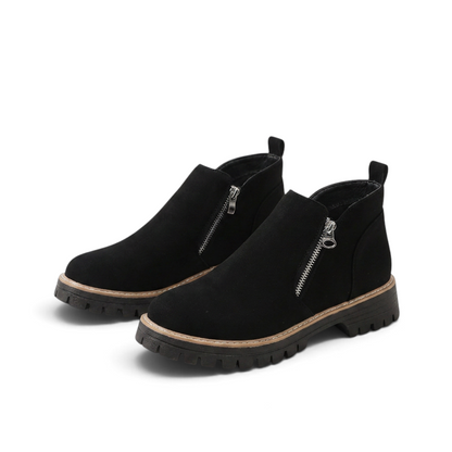 Frida | Schwarzer Stiefeletten-Sneaker mit Profilsohle