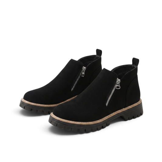 Frida | Schwarzer Stiefeletten-Sneaker mit Profilsohle