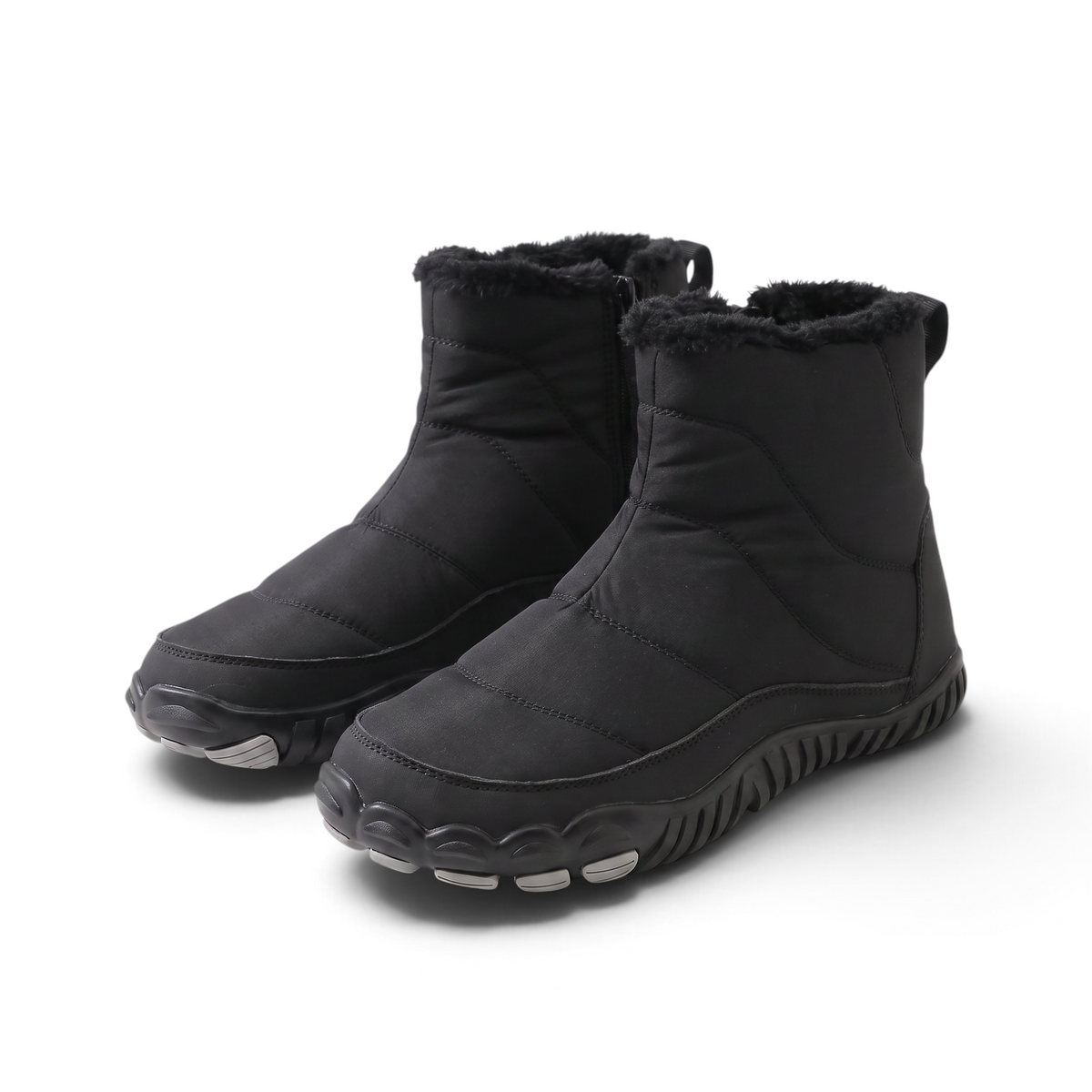 Frauke-Marie | Hellblauer Barfuß-Winterstiefel mit warmem Futter