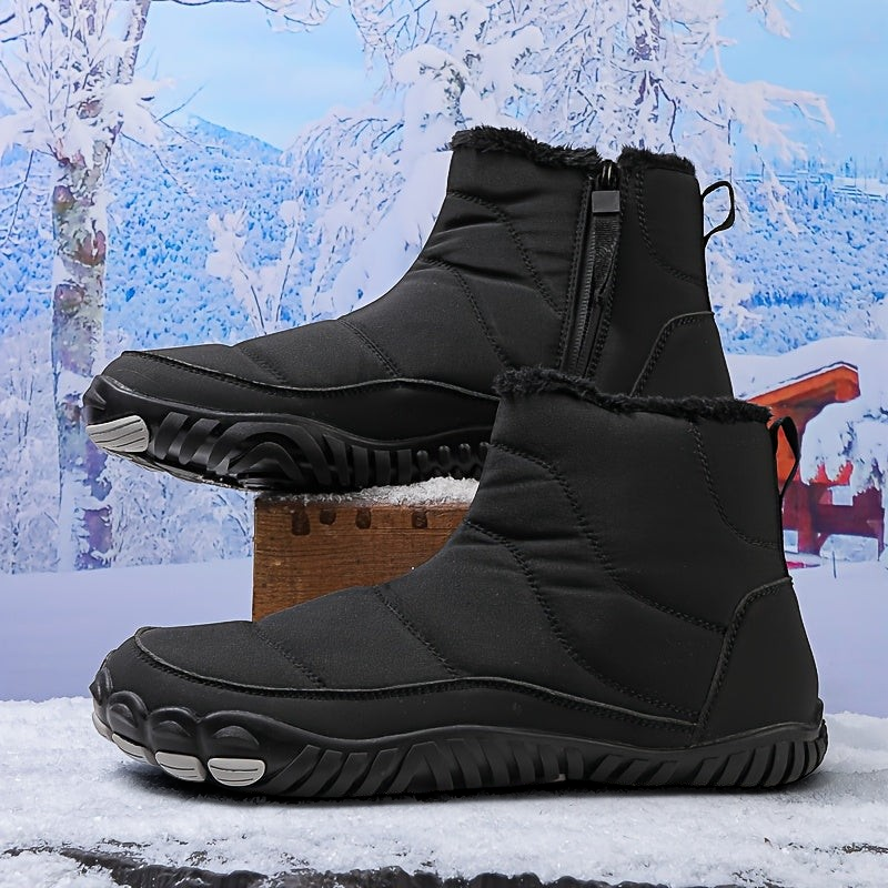 Frauke-Marie | Hellblauer Barfuß-Winterstiefel mit warmem Futter