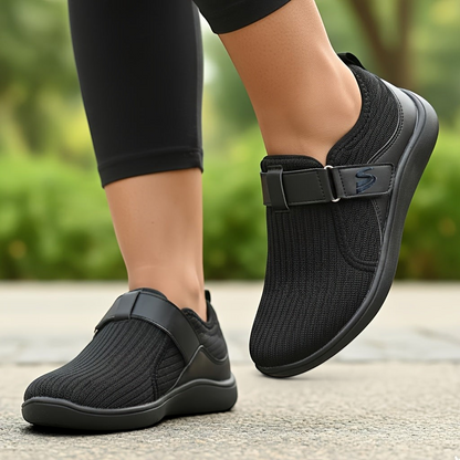 Anke | Beiger Komfort-Sneaker mit Klettverschluss