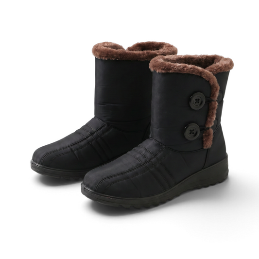 Frauke-Marie | Schwarzer gefütterter Winterstiefel