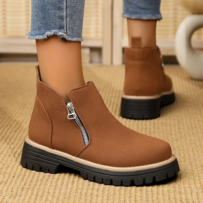 Frida | Schwarzer Stiefeletten-Sneaker mit Profilsohle