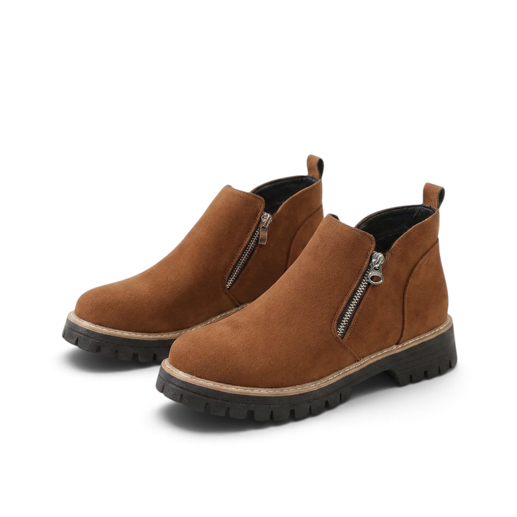 Frida | Schwarzer Stiefeletten-Sneaker mit Profilsohle