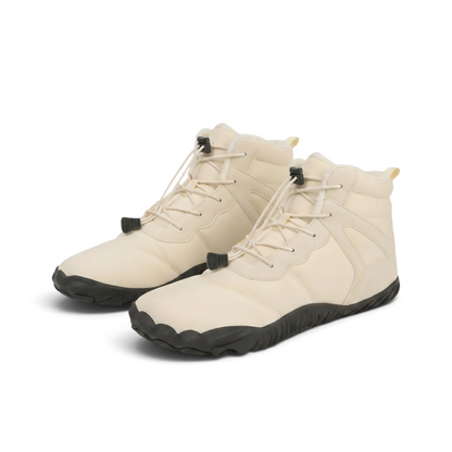Emma | Cremefarbener Thermo-Barfußschuh für den Winter