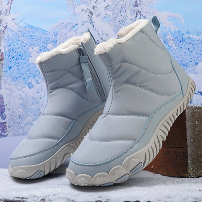 Frauke-Marie | Hellblauer Barfuß-Winterstiefel mit warmem Futter