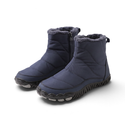 Frauke-Marie | Hellblauer Barfuß-Winterstiefel mit warmem Futter