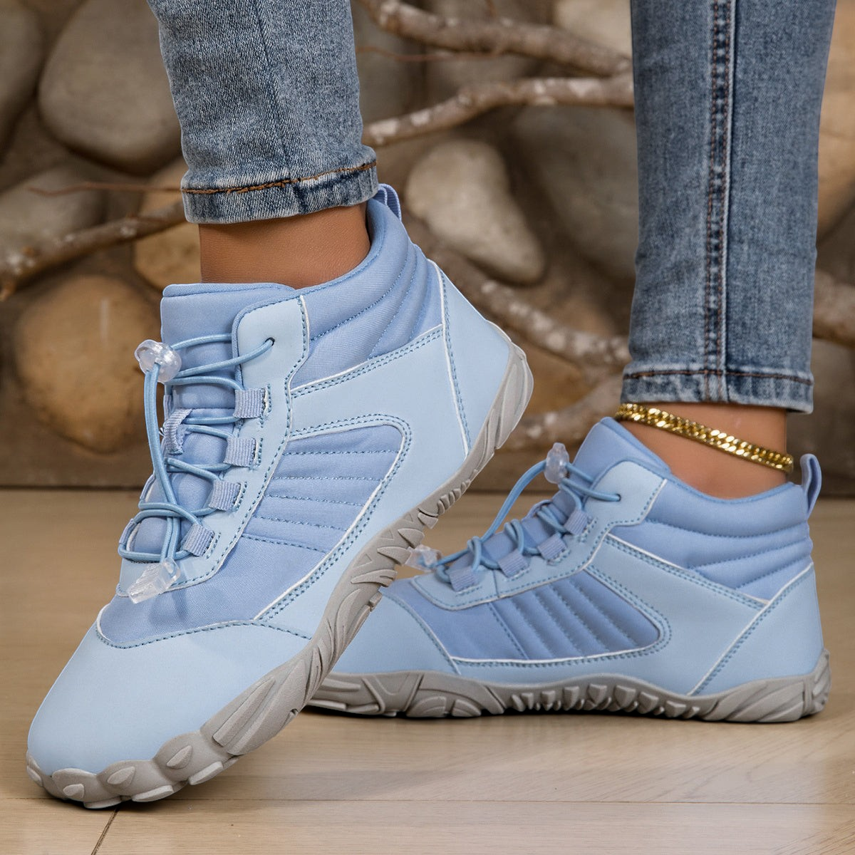 Susanne-Marie | Rosa Barfuß-Winterschuh mit breiter Zehenbox