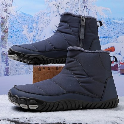 Frauke-Marie | Hellblauer Barfuß-Winterstiefel mit warmem Futter