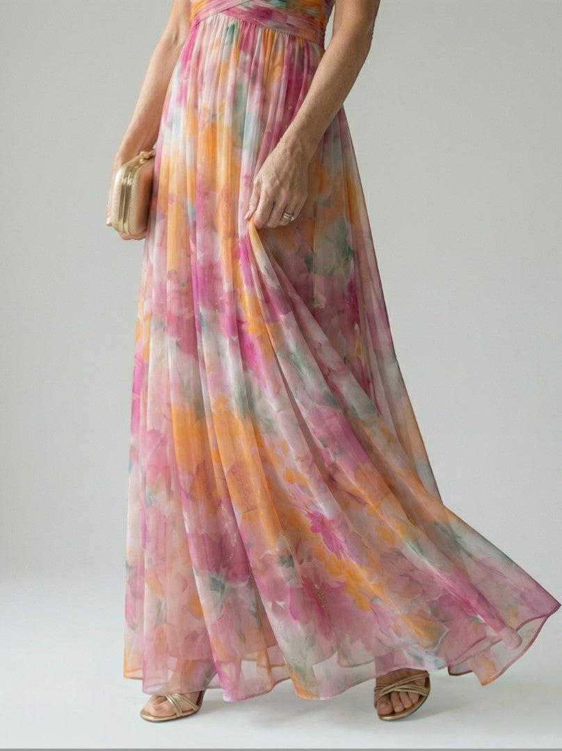 Aurelia | Maxikleid mit Farbverlauf in Rosé