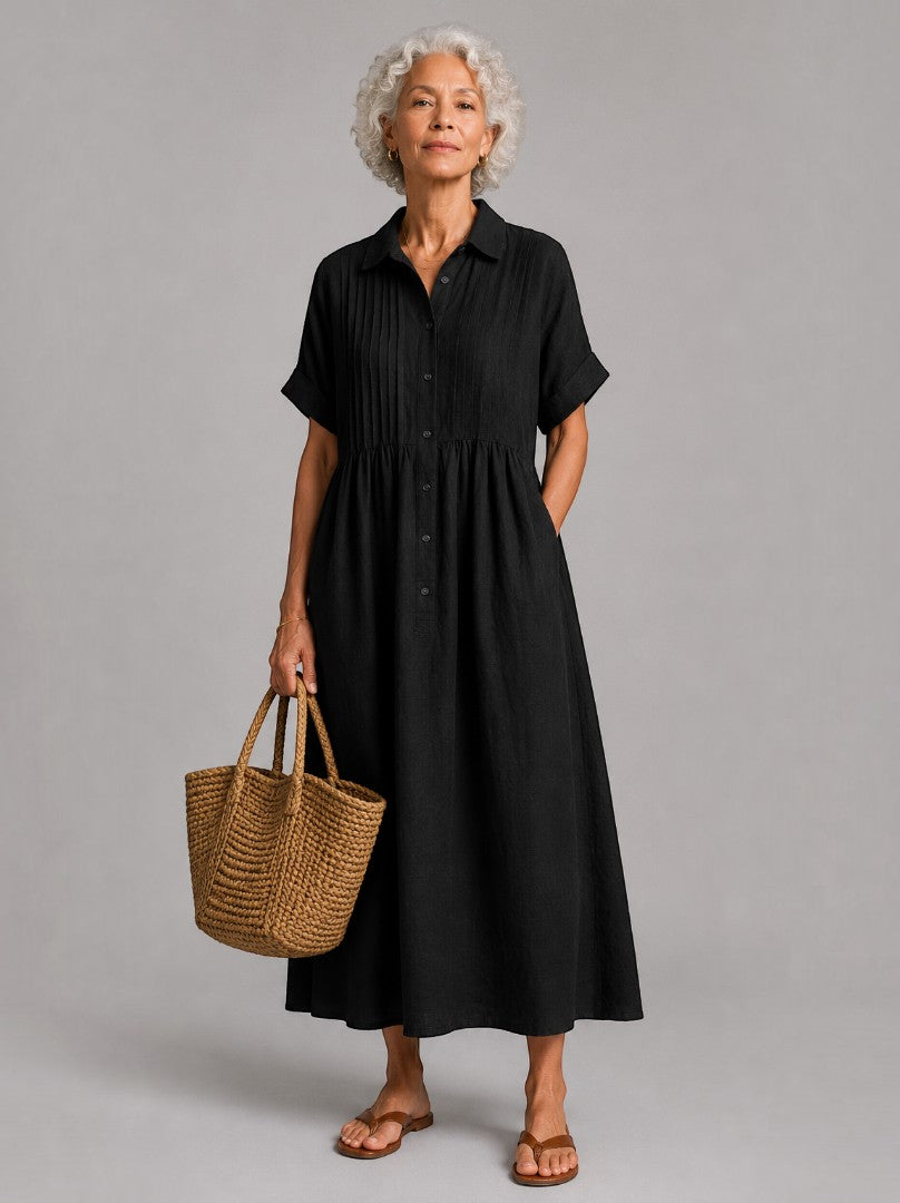 Ricarde | Maxikleid in Blau aus Leinenoptik