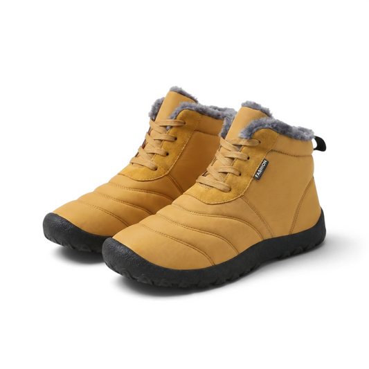 Fenne | Senfgelber gefütterter Barfuß-Winterschuh