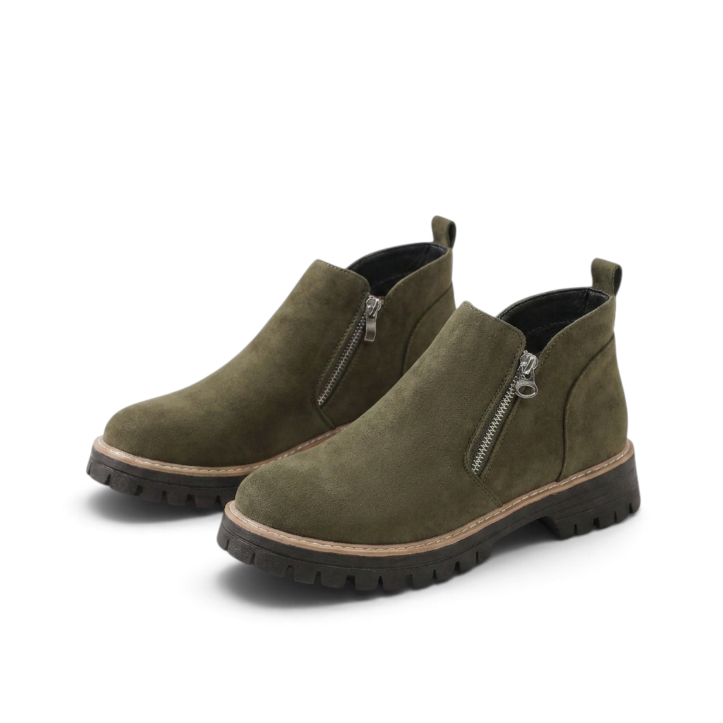 Frida | Schwarzer Stiefeletten-Sneaker mit Profilsohle