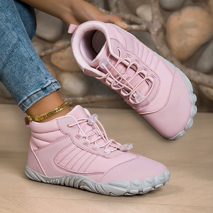 Susanne-Marie | Rosa Barfuß-Winterschuh mit breiter Zehenbox
