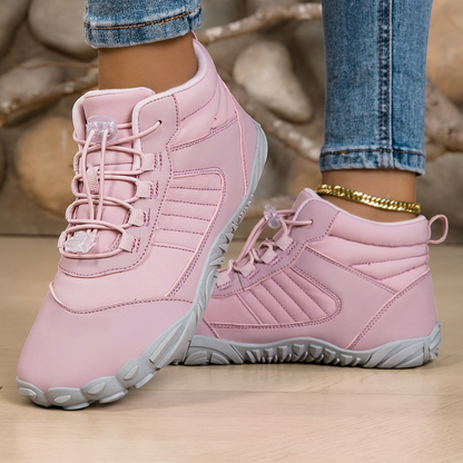Susanne-Marie | Rosa Barfuß-Winterschuh mit breiter Zehenbox