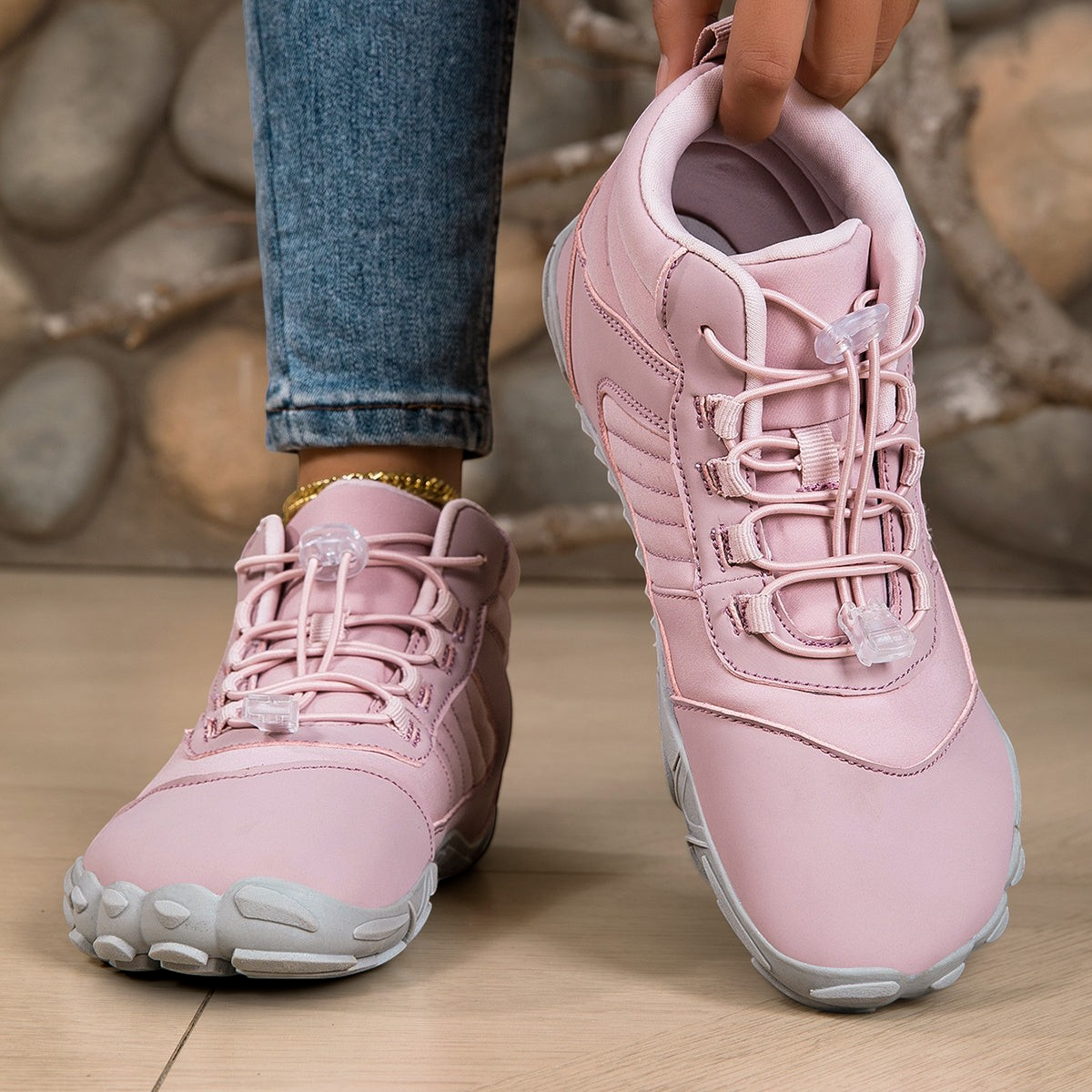 Susanne-Marie | Rosa Barfuß-Winterschuh mit breiter Zehenbox