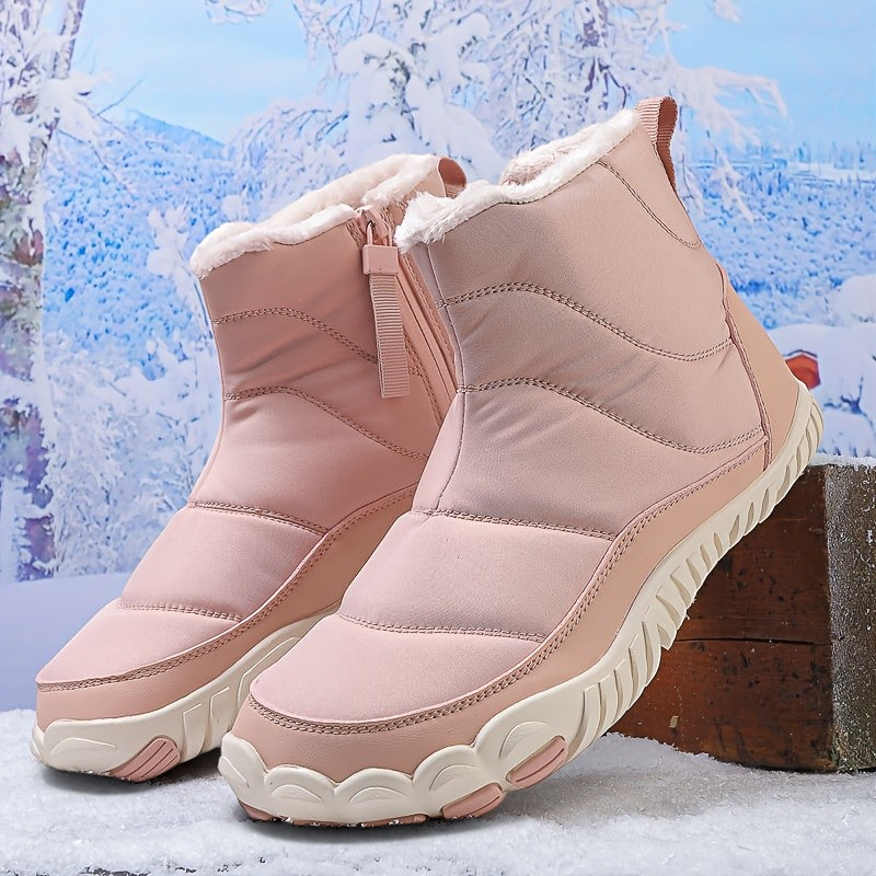 Frauke-Marie | Hellblauer Barfuß-Winterstiefel mit warmem Futter