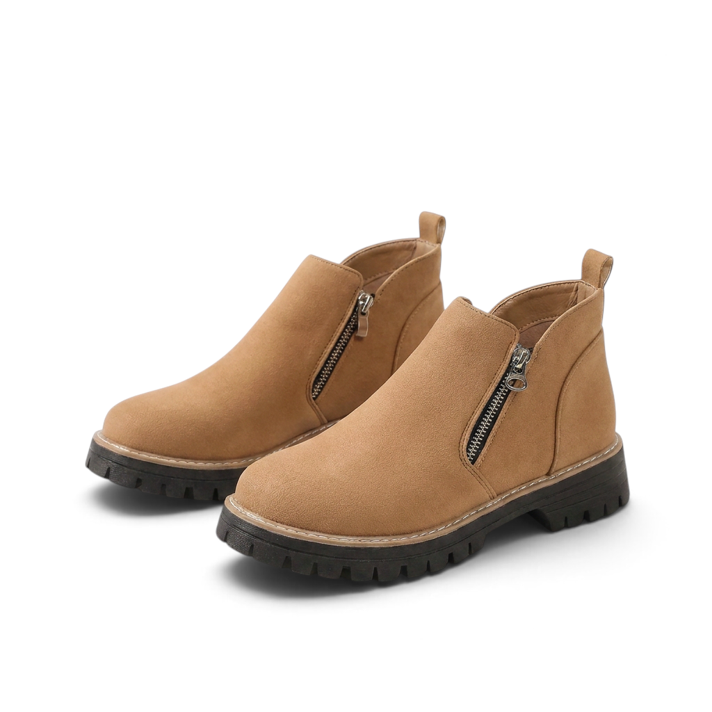 Frida | Schwarzer Stiefeletten-Sneaker mit Profilsohle