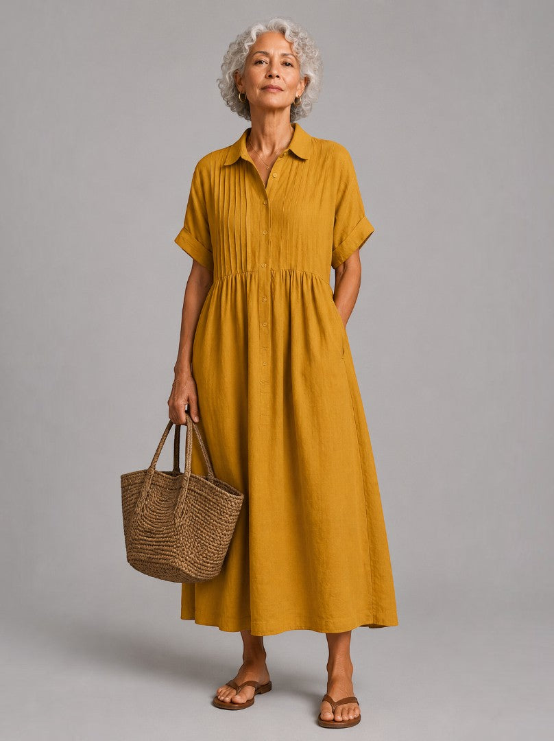 Ricarde | Maxikleid in Blau aus Leinenoptik