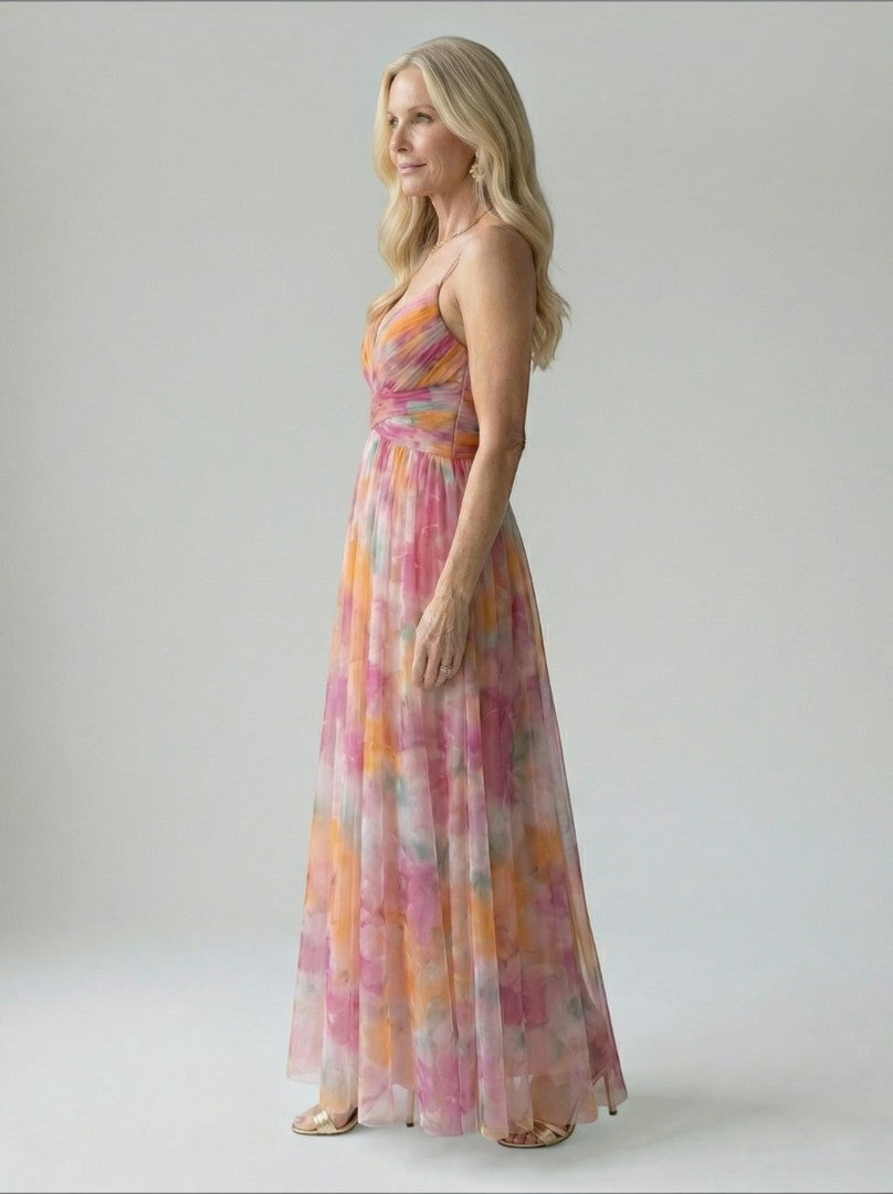 Aurelia | Maxikleid mit Farbverlauf in Rosé