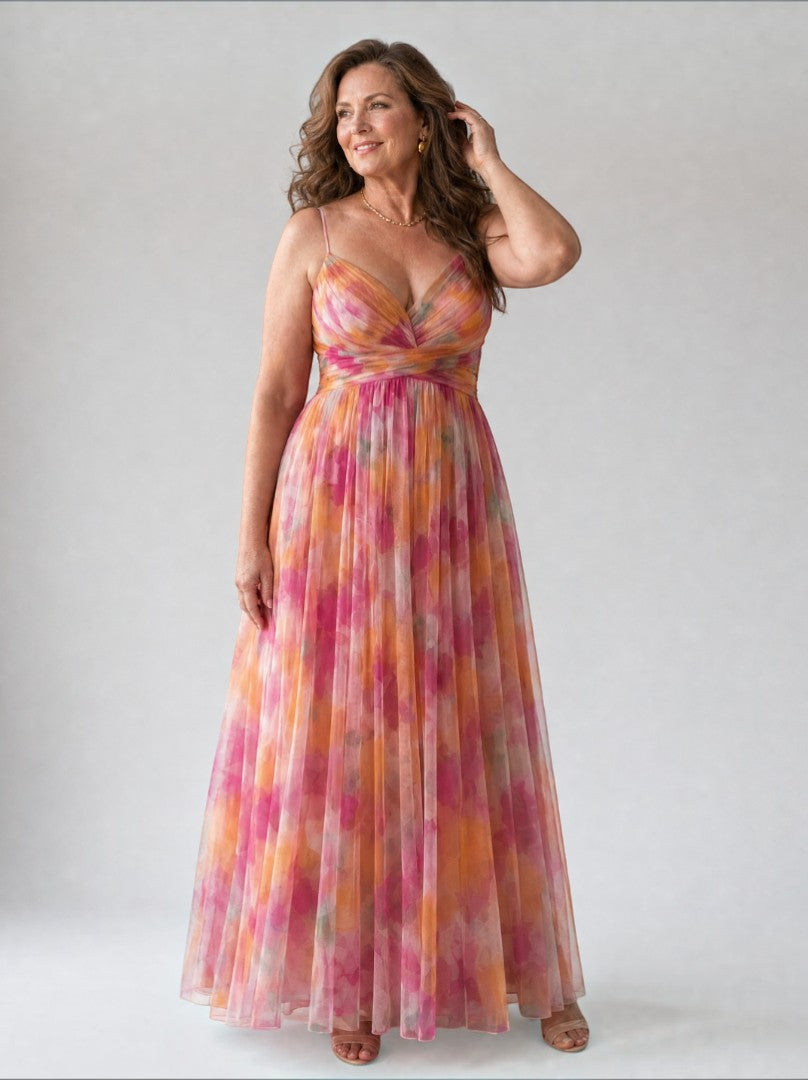 Aurelia | Maxikleid mit Farbverlauf in Rosé