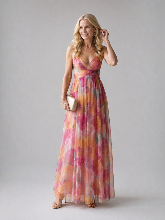 Aurelia | Maxikleid mit Farbverlauf in Rosé