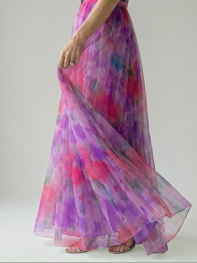 Aurelia | Maxikleid mit Farbverlauf in Rosé