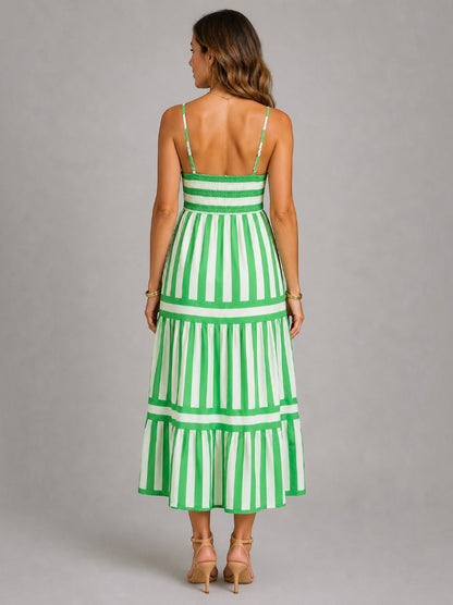 Leni | Maxikleid mit Streifen in Grün