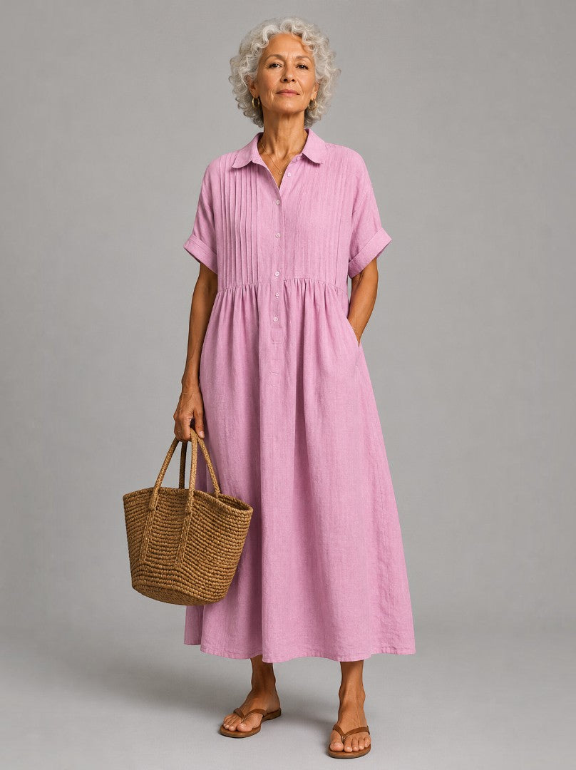 Ricarde | Maxikleid in Blau aus Leinenoptik