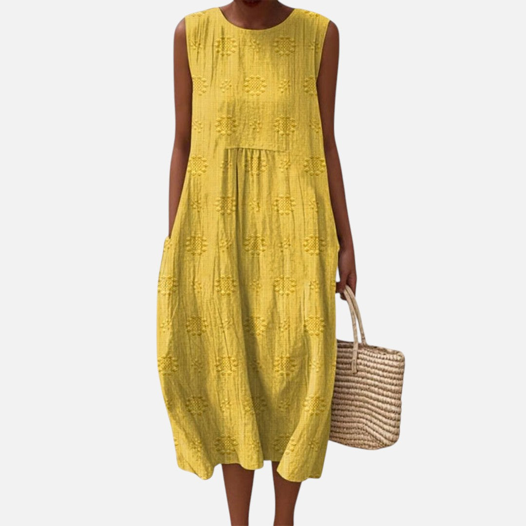 Brigitte | Ärmelloses Sommerkleid in Gelb