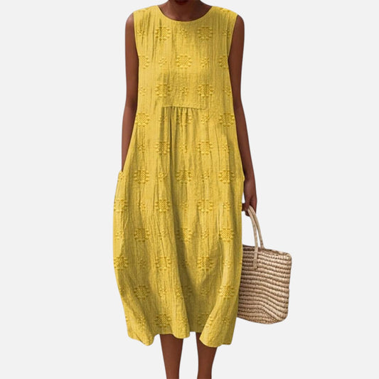 Brigitte | Ärmelloses Sommerkleid in Gelb