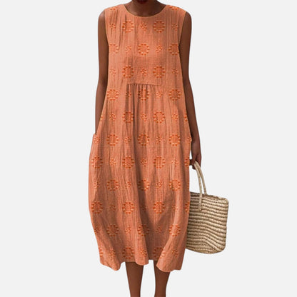 Herta | Ärmelloses Sommerkleid in Orange