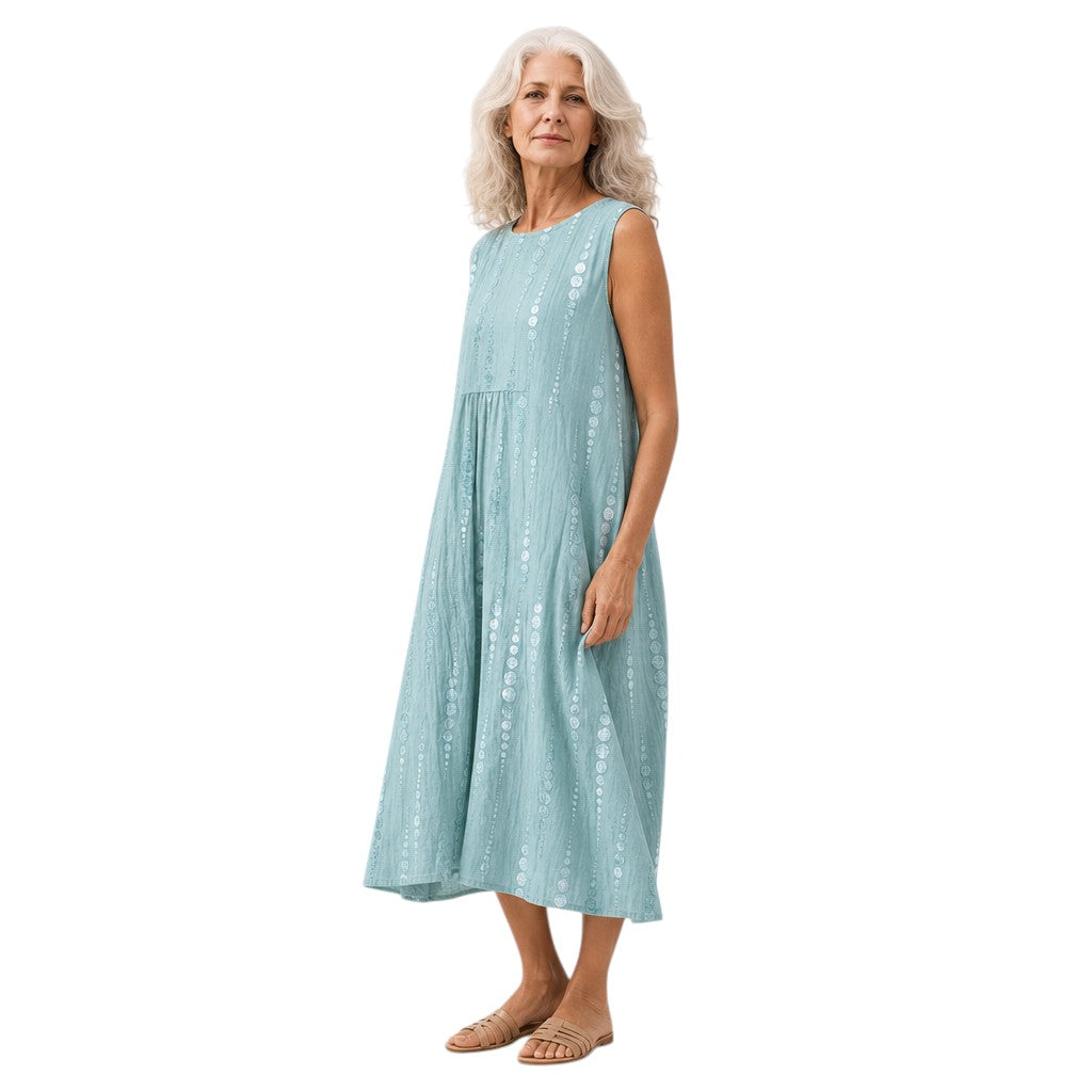 Waltraud | Ärmelloses Sommerkleid in Mint