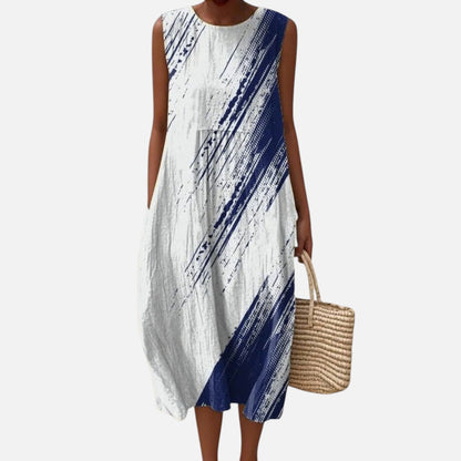 Regina | Ärmelloses Sommerkleid mit Pinselstrichen