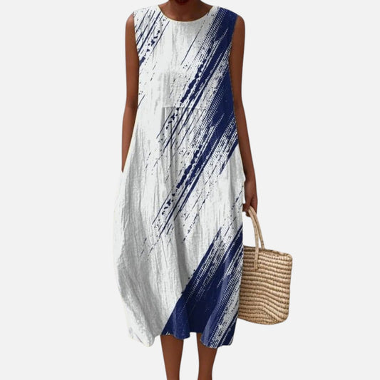 Regina | Ärmelloses Sommerkleid mit Pinselstrichen