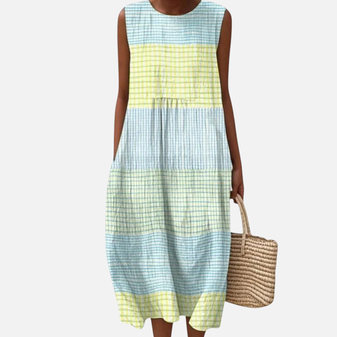 Steffi | Ärmelloses Sommerkleid mit Karomuster