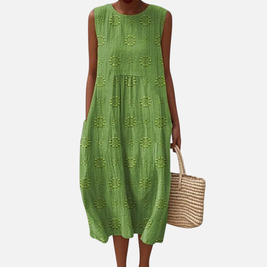 Irma | Ärmelloses Sommerkleid in Grün