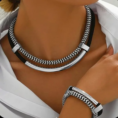 Mirjam | Schmuckset mit geflochtenem Band