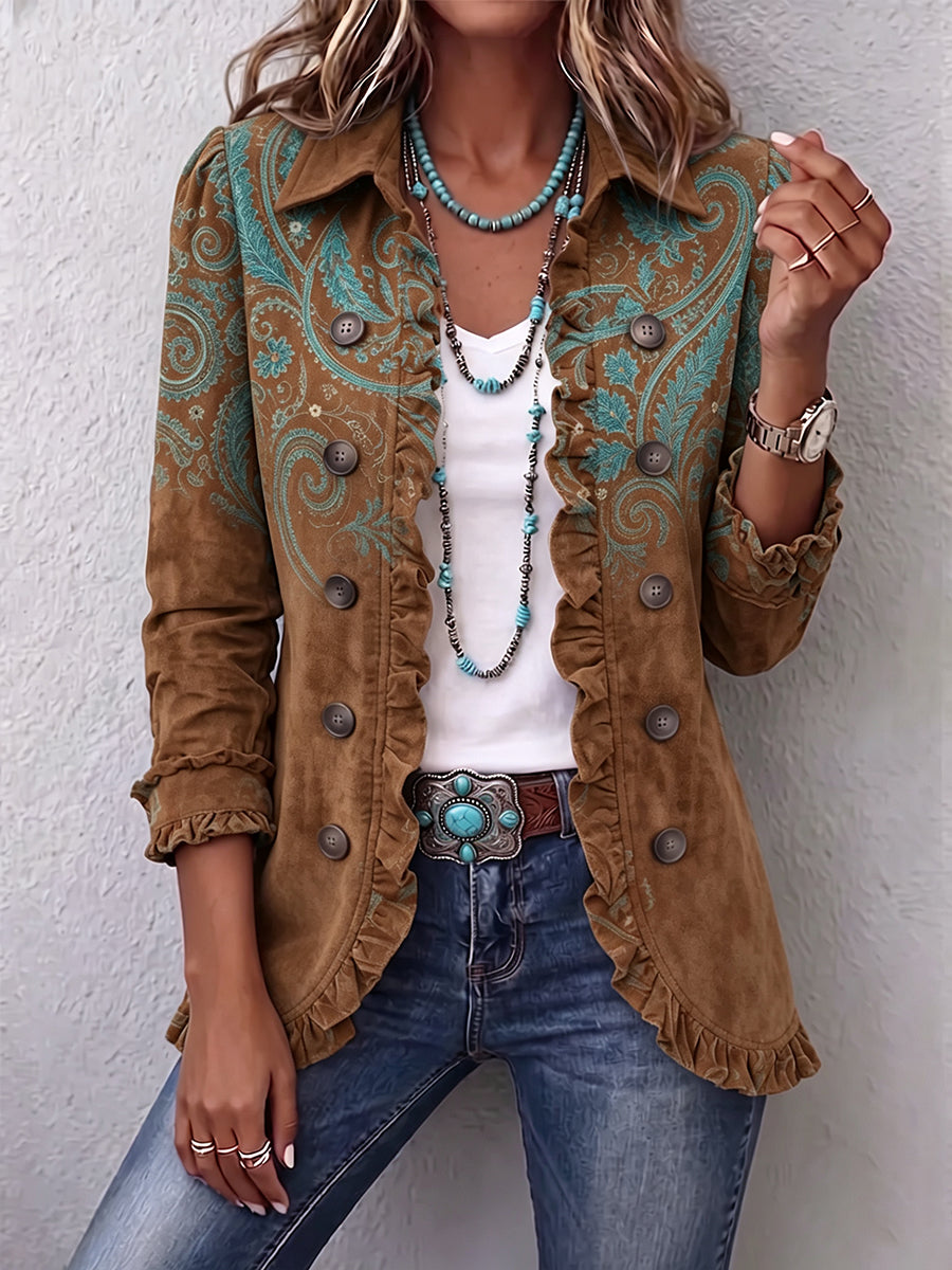 Tessa | Jacke mit Paisleymuster & Rüschen