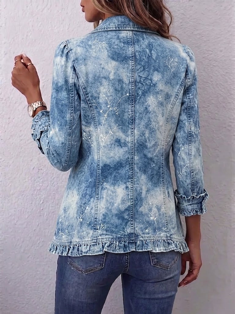 Jasmina | Vintage-Jeansjacke mit Rüschen & Waschung