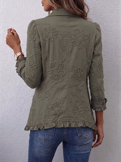 Friederike-Marie | Boho-Jacke mit Blumenstickerei & Rüschen