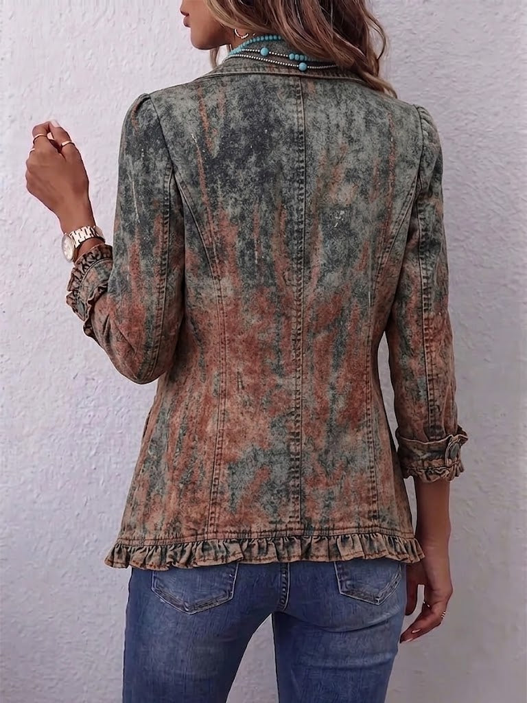 Brunhilde | Vintage-Jacke mit Farbverlauf & Rüschen