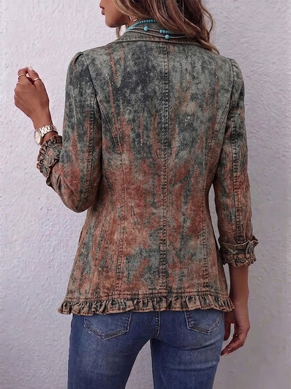 Brunhilde | Vintage-Jacke mit Farbverlauf & Rüschen