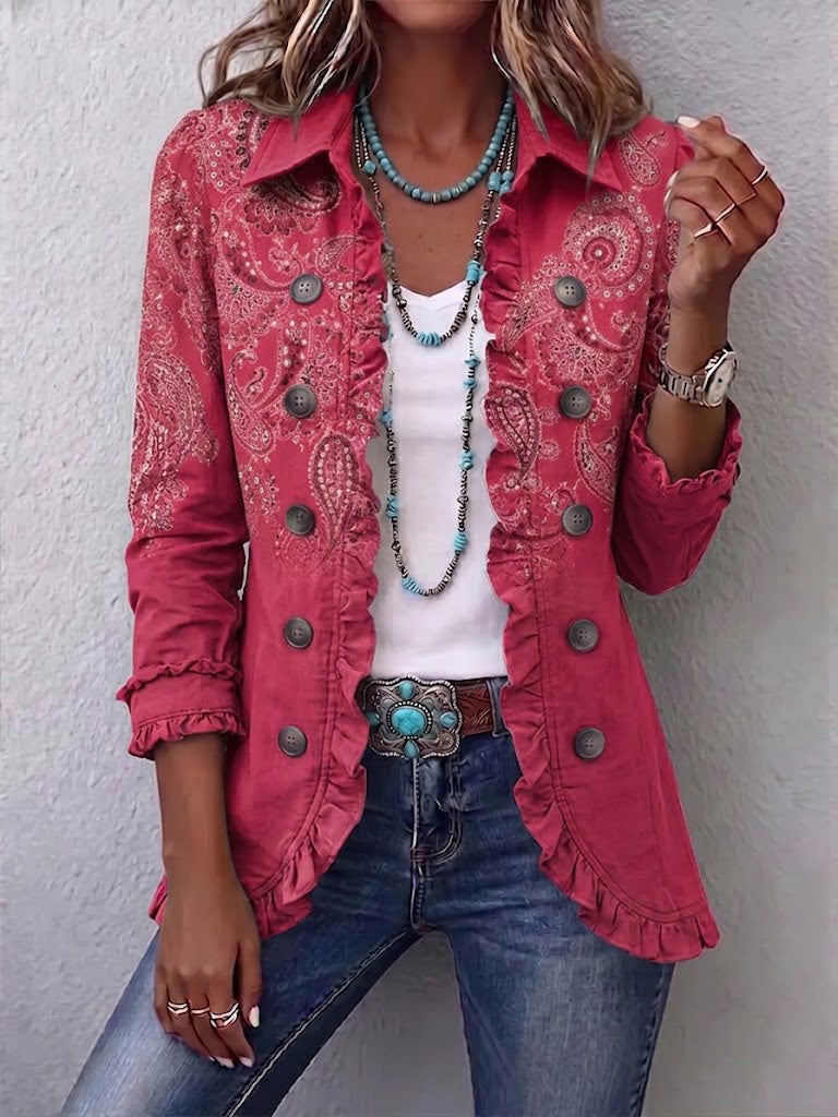 Martha-Marie | Vintage-Jacke mit Paisleymuster & Rüschen