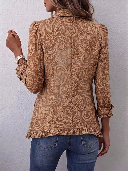 Hannelore-Marie | Boho-Jacke mit Blumenmuster & Rüschen